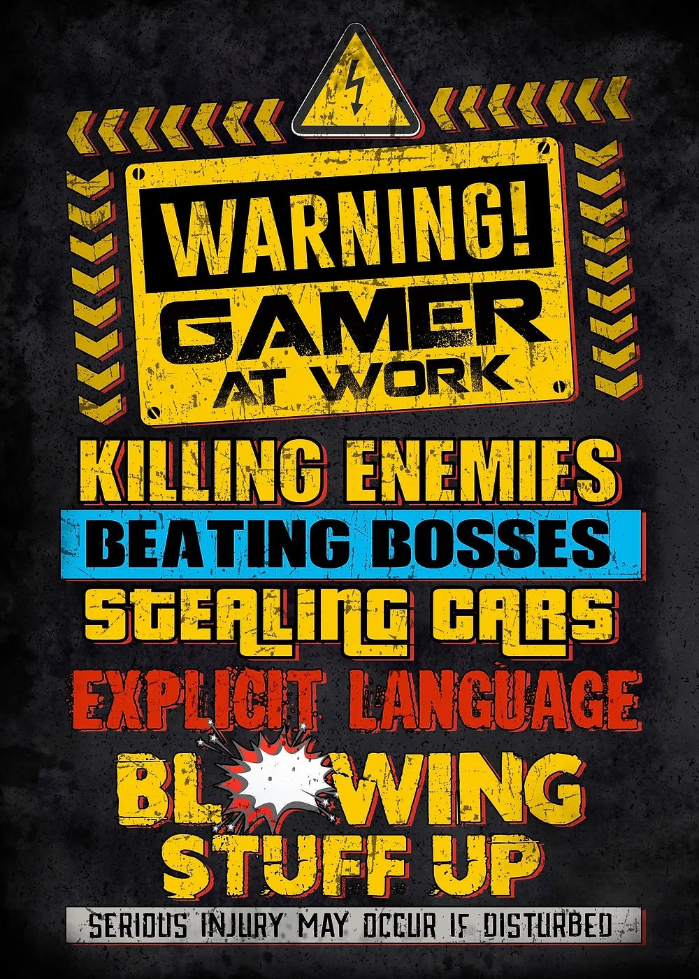 Gamer At Work metal poster artwork